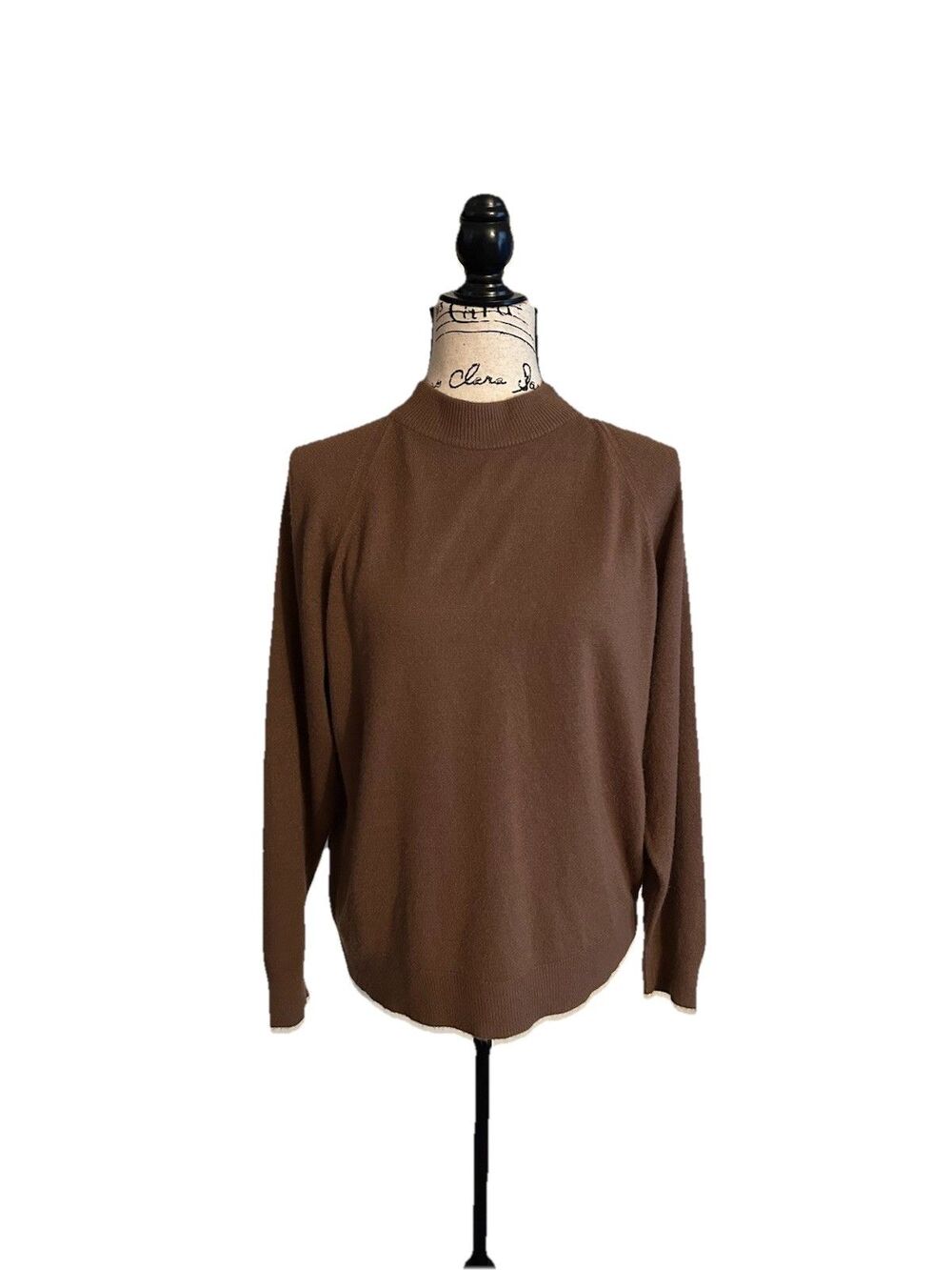 VTG Womens Duvet Mock Neck Sweater Brown Size XL